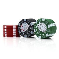 Poker çip tarzı 40 mm 3 parça bitki değirmeni çantası alüminyum tütün kırıcı sigara aksesuarları çok colorsa56