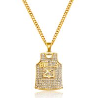 HOT Selling 2022ss men Jewelry Electroplating Process Bag Diamond 23 Jersey Irregular Gold Chain Pendant Men&#039;s Long Necklace