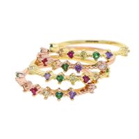 Anello impilabile dolce moda di alta qualità con arcobaleno lucido zircone cubico per ragazze donne delicate delicato anello delicato cz colorato minimal