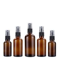 Amber Glass Spray Bottle Black Plastic Cap For Perfume Toner Hydrolat Water Makeup Sprayer Travel Skincare Refill Container Refillable Compacts