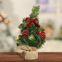 크리스마스 장식 미니 인공 나무 데스크탑 소나무 바늘 플라스틱 겨울 장식 1