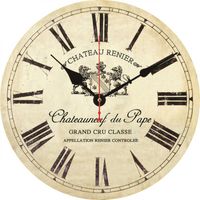 Shabby retro anti-tictac silencioso silencioso reloj de madera reloj numeral romano relojes para paredes estilo francés du Pape pared reloj reloj
