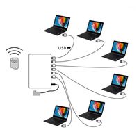 Larmsystem 6 Port Laptop Säkerhetsdisplay System för Notebook Computer Anti-theft Inbrott Butiksaffär med fjärrkontroll1