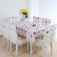 1/9/13 Pieces New Tablecloth Dining Chair Cover Set For Home Decor Lace Edge Table Cloth Mat Desk Covers Rectangular1