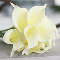 Decoratieve bloemen kransen 20 stks / partij kunstmatige 5 kleuren calla lelie bruiloft decoratie boeket hoofd latex echte gedroogde bloemen1