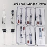 Luer Block Glass Syringes 1.0ml Iniettori E-sigaretta Confezione da regalo al dettaglio Con Segno di calibrazione Misura Strumenti di riempimento dell'olio per l'imballaggio OEM dell'Atomizer di Vape monouso
