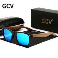 GCV Brand Natural Wooden Sunglasses Men Polarized Fashion Sun Glasses Original Wood De Sol Masculino TR90 Frames 220114