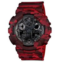Ny digital LED Mäns Quartz Sports Watch Belt Gummi Militär Multifunktion Quartz Watch Vattentät Armbandsgåva Automatisk ljus