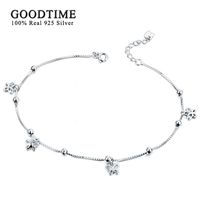 Anklet de moda para mujeres 100% 925 Sterling Silver Butterfly Anklet to Lady Decoration Foot Foot Accessories para Party F1219