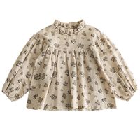 SK Ins Baby Girls Floral Bluse Tops T-shirts Kinder Kinder Langärmliges Hemd Baumwolle Qualität