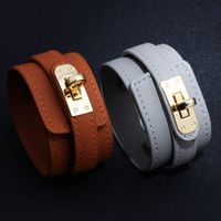 New Design Women Wide Bracelet Leather 7 Colors Bangles Allo...