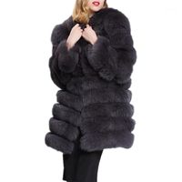 Lisa Colly Kadınlar Faux Kürk Ceket Kadın Kış Sıcak Lüks Sahte Kürk Kabarık Uzun Kollu Kürk Ceket Palto1