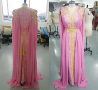 2021 Echte Bilder Luxus Aline Chiffon V-Ausschnitt Abendkleider Appliques Lace Ribbon Long Custom Made Party Kleid