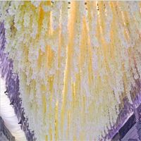 24 colori 34 cm Fiori di seta artificiale Vine Casa parete appesa Decorazione del matrimonio Wisteria fai da te Hydrangea Rattan Arch sfondo