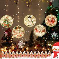 5adet Ücretsiz Gemi! Noel Süs ışıkları Noel Yuvarlak Dekoratif İp Perde Işık Odası Dekorasyon LED Yıldız Işıklar