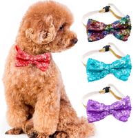 Neue Haustier-Krawatte Pailletten Hund Krawatten Kragen Bogen Blume Zubehör Dekoration Liefert Mode Farbe Bowknot Krawatte