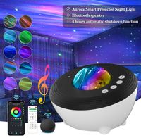 WiFi Smart LED Iluminación nocturna Aurora Galaxy PROYECTOR Decoración de la sala Rotar STARRY SKY PROYECT LÁMPARTE Bluetooth USB Music Player Regalos