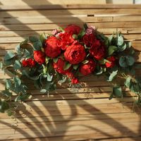 Künstliche Kranz Türschwelle Blume DIY Hochzeit Wohnhaus Wohnzimmer Party Anhänger Wanddekor Weihnachten Girlande Geschenk Rose 201204