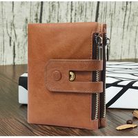 Fashion Genuine Leather Short Wallet Women Colorful Plaid Stripe Wallets  Real Calfskin Hasp Ladies Billfolds Folding Coin Purse