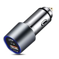 Portable mobile phone Car Charger, USB QC 3.0 PD Dual Fast Chargers, Full Aluminum Alloy Shell, Durable and Fast Heat Dissipation a56