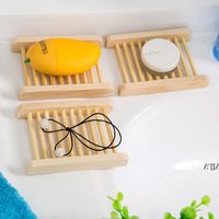 Natural Wooden Soap Dish Tray Holder Creative Storage Soap Rack Plate Box Container For Bath Shower Bathroom ZZE12916