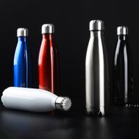 500ml Edelstahl Wasserflasche Tragbare Teeflasche Geeignet für Outdoor Sports Camping Wanderung Radfahren Gym Seaway ZzF13867
