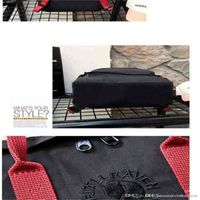 Men Backpacks Arrival and New Women Embroidery Outdoor Canvas Black Red Belt for Leisure Travel Nackpacks with Shipp 0JZV Yee