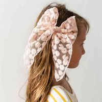 Nxy Children's Hair Accessories Ins Daisy Clips Baby Girl Lace Bow Pins for Print Barrette Kawaii Infant Speldjes Meisje 221230