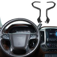 Kohlefaser-Auto-Lenkrad-Dekorationsabdeckung ABS 2PC für Chevrolet Silverado GMC Sierra 2014-2018 Innenzubehör