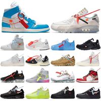 2023 Classic Mens Low Shoes One Unisex 1 Knit Euro High Women All White Black Red Skateboard Skate Outdoor casual Trainers Shoe size 36-46