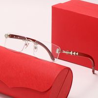 Silber Modedesigner Sonnenbrillen für Frauen Herren Gläser Rechteckige Männer Frauen Randlose Sonnenbrille Brillen Frameless Holzrahmen Eyewear Zubehör mit Box