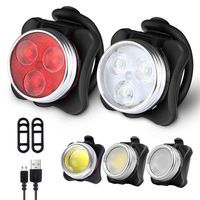 USB Charging Bicycle Light Set LED Head Front Lamp Rear Tail Light Waterproof Super Bright Cycling Lantern for Bike Accessories 220113