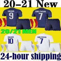 Hommes Kids Mbappe France Soccer Jerseys Kits enfant 2020 2021 GRIEZMANN Pogba Football Shirts 20 21 PaVard Kante garçons adultes ensemble complet uniforme