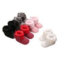 Bottes Baby Hiver Chaussures Simple Mignon Belle Peluche multicolore chaude tendue antidérapante à la mode pour faire du voyage marcher1