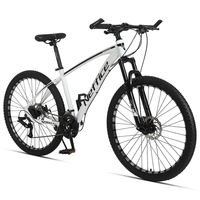 27,5 tum 24 hastighetsmän Mountainbike Aluminium ram Dubbla skivbromsar med gratis reparationsverktyg Pumpar Cyklar för vuxna Vit
