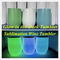 DIY Sublimation Wein-Tumbler-Glühen im dunklen Tumbler 12oz-Weingläser mit leuchtender Lack leuchtender Tasse Eierbecher