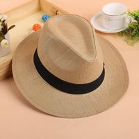 Hot Sale Summer Straw Jazz Hat With Bow Band Fashion Beach P...