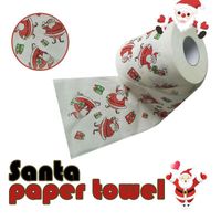 Christmas Toilet Tissue Home Santa Claus Print Bath Toilet R...