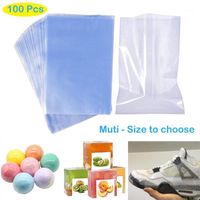Storage Bags 100 Pcs Shrink Wrap Heat Shrinkable Film Bag PVC Clear Sealing Dustproof Anti-oxidation For Shoes Book Soap