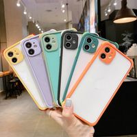 Clear PC Transparent Candy Color Phone Cases Acrylic Anti- sh...