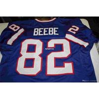 Cheap Retro DON BEEBE #82 CUSTOM High-end HOME MITCHELL & NESS Jersey bule Stitching men's Football Jerseys College Top