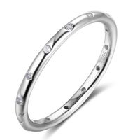 Anillo de banda CZ de la boda del compromiso de alta calidad 100% Real Pure 925 Sterling Silver para mujer Regalo