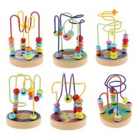 Colorido desenho animado berço de madeira labirinto abacus infantil039s círculo brinqued