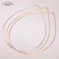 Genuine Real Pure Solid 925 Sterling Silver Necklace for Women Punk Rock Rose Gold Snake Chains Jewelry Female Necklaces 220121