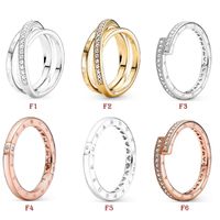 NEW 100% 925 Sterling Silver Ring Fit Pandora LOGO Infiniti Love Heart Rings for European Women Wedding Original Fashion Jewelry