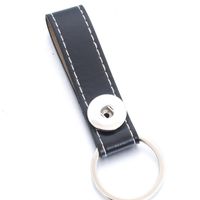 Neue Snap-Schmuck PU-Leder-Snap-Schlüsselanhänger für Schlüsselanhänger Frauen Fit DIY 18mm Snap-Tasten Keychain Anhängerknopf K QYLYMJ