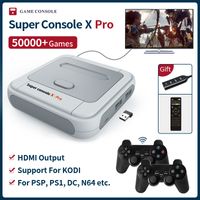 Süper PSP / PS1 / N64 / DC Arcade Oyun Konsolları Konsolu X PRO S905X WIFI Çıkışı Mini TV Video Oynatıcı Için Dual Sistem Dahili 50000 Oyunlar