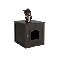EUA estoque de madeira casa de estimação gato caixa de nata caixa de decoração de casa com gaveta, mesa lateral, cobertura interior casa camiseta A43 A58