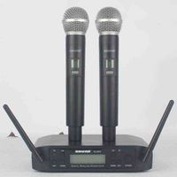 Microphone Wireless Glxd4 Système professionnel UHF Mic Fréquence automatique 60m Party Stage Church Double microphones portables W220314