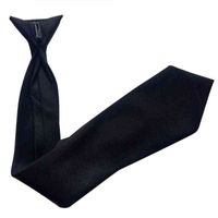 50x8cm Mens Uniform Solid Black Color Imitation Silk Clip-On Pre-Tied Neck Ties for Police Security Wedding Funeral Y1229